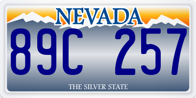 NV license plate 89C257