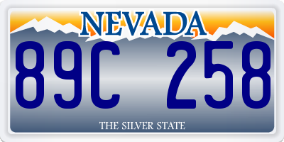 NV license plate 89C258