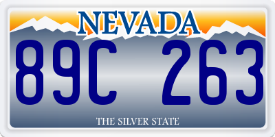 NV license plate 89C263