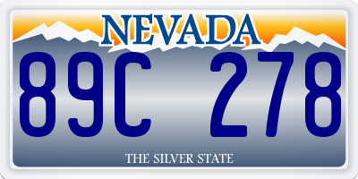 NV license plate 89C278