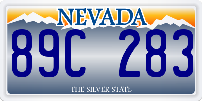 NV license plate 89C283