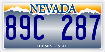 NV license plate 89C287