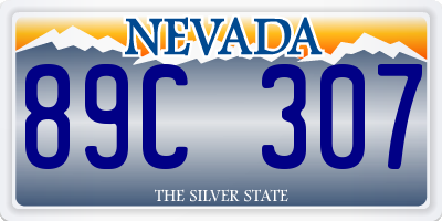 NV license plate 89C307