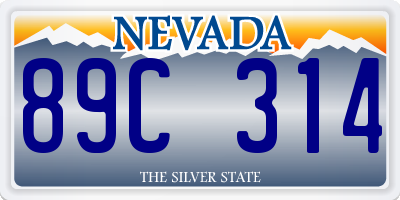 NV license plate 89C314