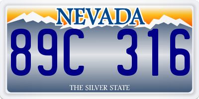 NV license plate 89C316