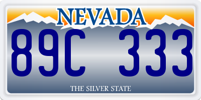 NV license plate 89C333