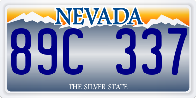 NV license plate 89C337