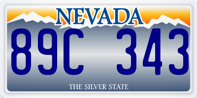 NV license plate 89C343