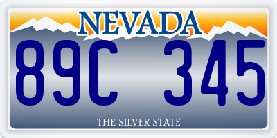 NV license plate 89C345