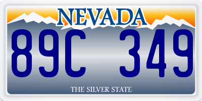 NV license plate 89C349