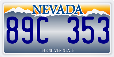 NV license plate 89C353