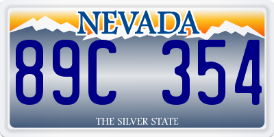 NV license plate 89C354