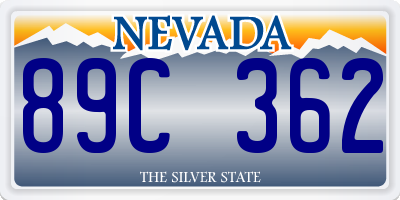 NV license plate 89C362