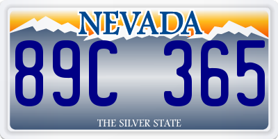 NV license plate 89C365