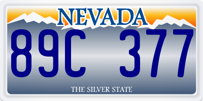 NV license plate 89C377