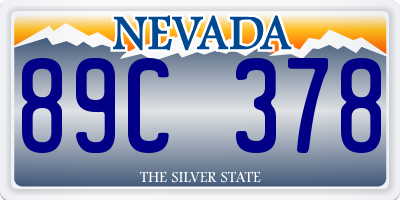 NV license plate 89C378