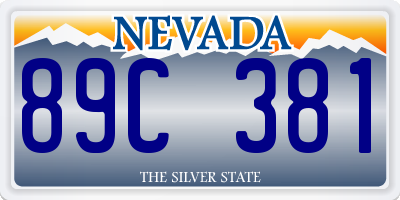 NV license plate 89C381