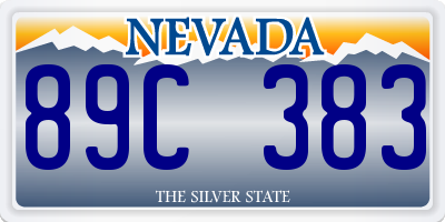 NV license plate 89C383