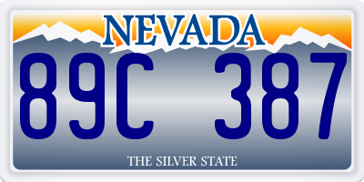 NV license plate 89C387