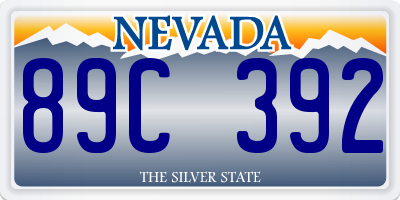 NV license plate 89C392