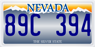 NV license plate 89C394