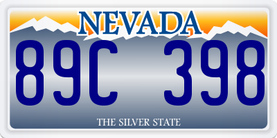 NV license plate 89C398