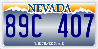 NV license plate 89C407