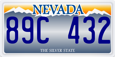 NV license plate 89C432