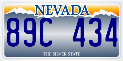 NV license plate 89C434