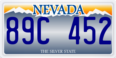 NV license plate 89C452