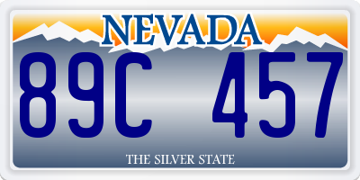 NV license plate 89C457