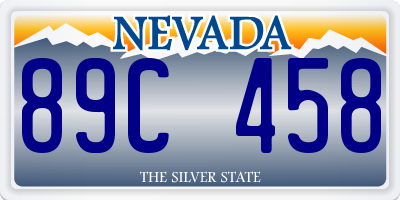 NV license plate 89C458