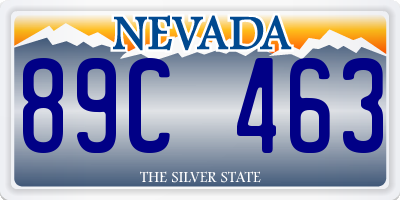 NV license plate 89C463