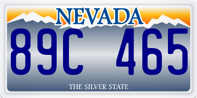 NV license plate 89C465