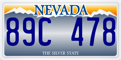 NV license plate 89C478