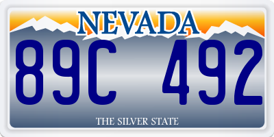 NV license plate 89C492