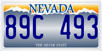 NV license plate 89C493