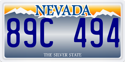 NV license plate 89C494