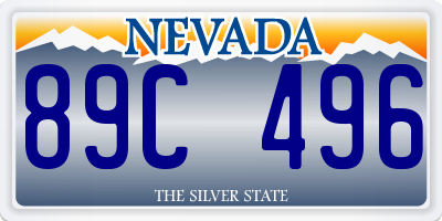 NV license plate 89C496