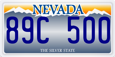 NV license plate 89C500