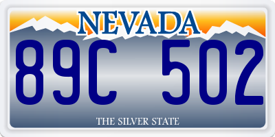 NV license plate 89C502