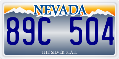 NV license plate 89C504