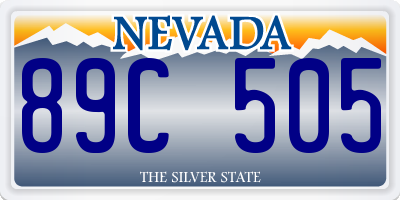 NV license plate 89C505