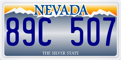 NV license plate 89C507