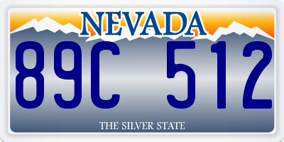 NV license plate 89C512