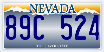 NV license plate 89C524