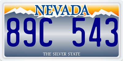 NV license plate 89C543