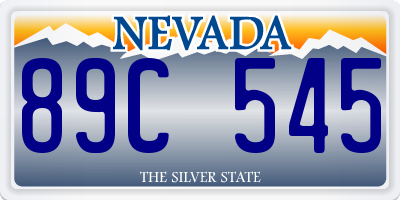 NV license plate 89C545