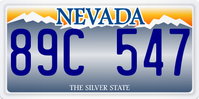 NV license plate 89C547