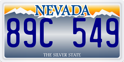 NV license plate 89C549